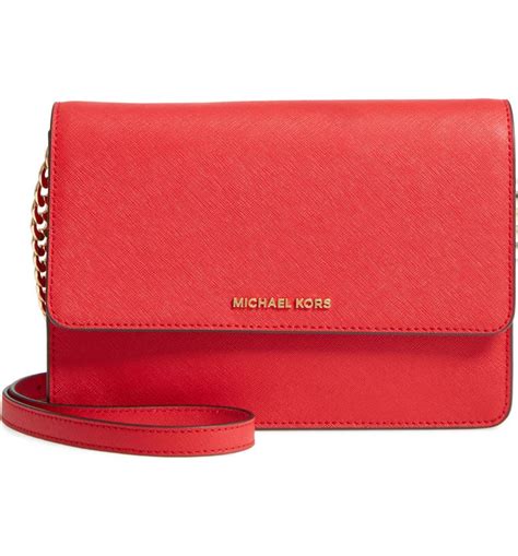 michael kors daniela lg crossbody leather bright red 1|Daniela Large Saffiano Leather Crossbody Bag .